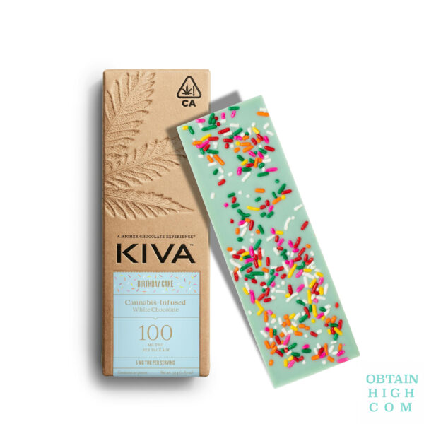 Kiva Birthday Cake Cannabis Infused White Chocolate Bar by Kiva Confections